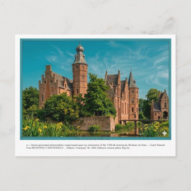 a. i. Gemini generierte Kasteel WESTERVELT. Postkarte (Vorderseite)