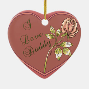 A I Liebe Daddy Heart Keramikornament