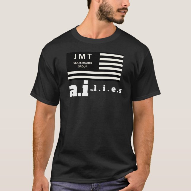 A.I. LIES. Basic Dunkles T-Shirt (Vorderseite)