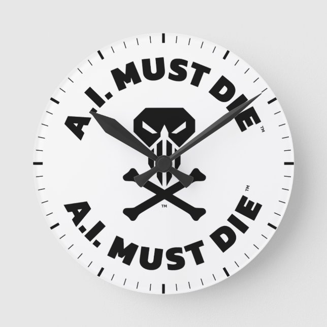 A.I. Muss das Logo (Fett-Schriftart) auf der Wall- Runde Wanduhr (Vorderseite)