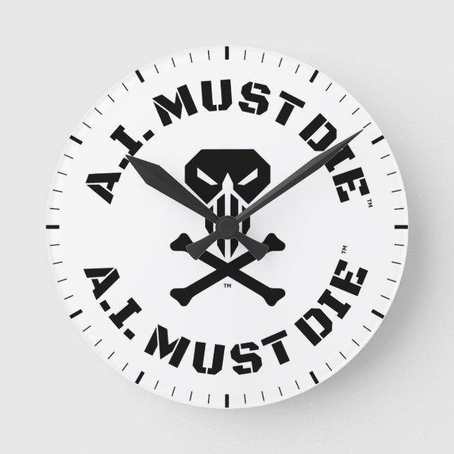 A.I. Muss das Logo (Militärischer Schriftart) auf  Runde Wanduhr (Vorderseite)