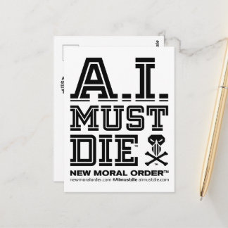 A.I. Must Die™ Logo (College-Schriftart) Postkarte