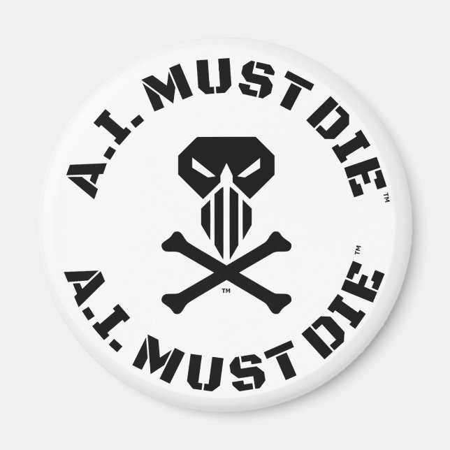 A.I. Must Die™ Logo (Military Schriftart) Magnet (Vorne)