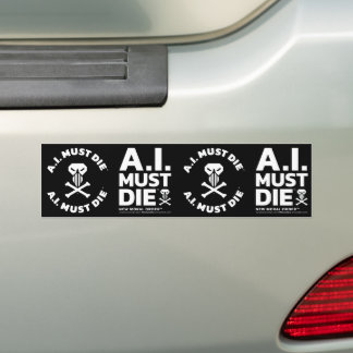 A.I. Must Die™ Logo (Weiße Schrift) Aufkleber Autoaufkleber