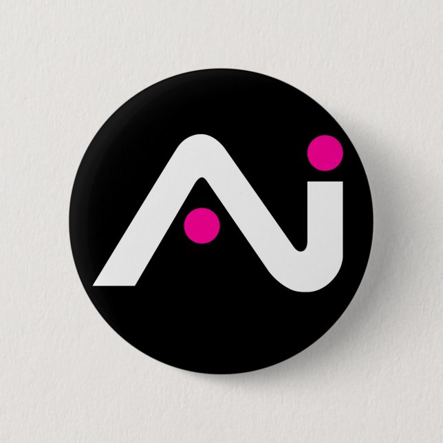 A.i. Retro Knopf-Weiß-Logo Button (Vorderseite)