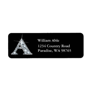 "A"-Imitat-"Diamant-Blende"-Monogramm-Etikett