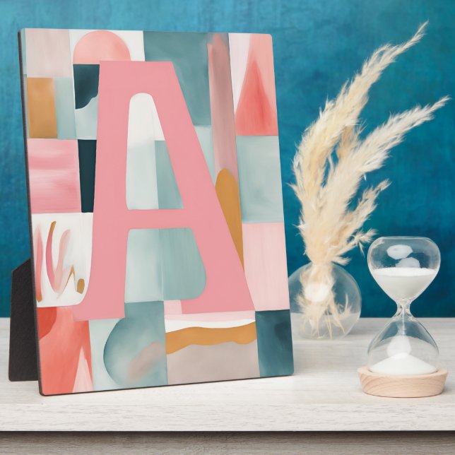 A in rosa KI-Kunst Fotoplatte (Seite)