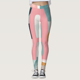 A in rosa KI-Kunst Leggings