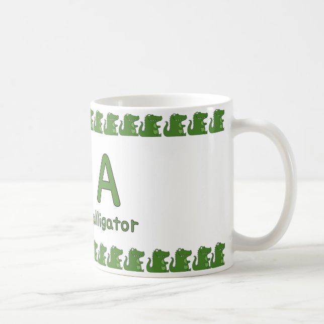 A is for Alligator – Fun Alphabet Cup Design Kaffeetasse (Rechts)