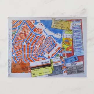 A is for Amsterdam postcard Postkarte