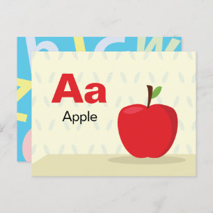 A is for Apple - Alphabet Flash Card Postkarte