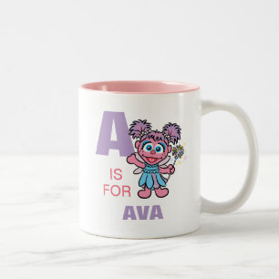 A ist für Abby Cadabby   Namen hinzufügen Zweifarbige Tasse