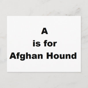 a ist für afghanisches Hund Postkarte