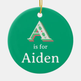 A ist für Aidan Weihnachtsbaumanhänger Benutzerdef Keramik Ornament