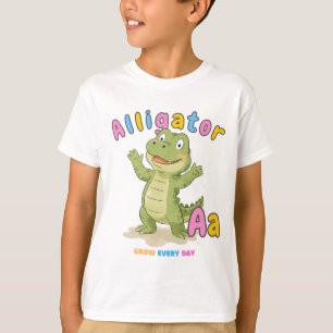 "A ist für Alligator" Alphabet T-Shirt - jeden Tag