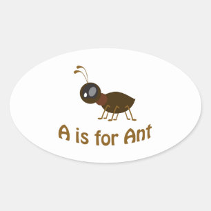 A ist für Ant Ovaler Aufkleber