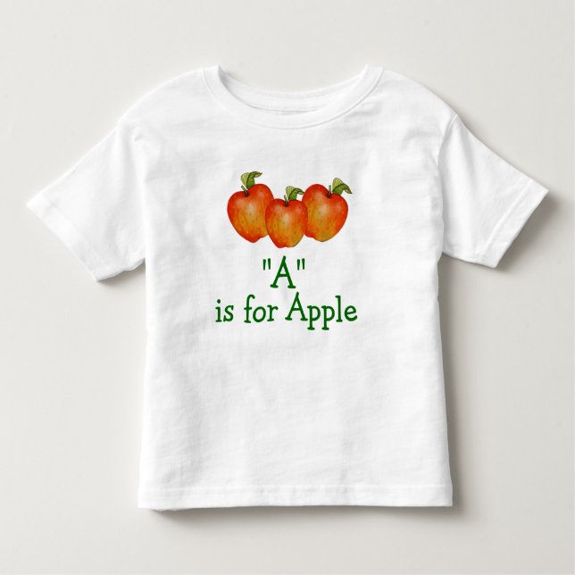 A ist für Apple lernen, Kleinkind-T - Shirt zu (Vorderseite)
