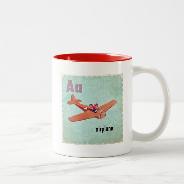 A ist für Flugzeug Zweifarbige Tasse (Rechts)