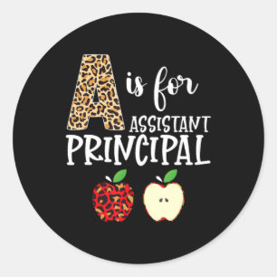 A ist für Instant Principal Leopard Print Apfel Rü Runder Aufkleber