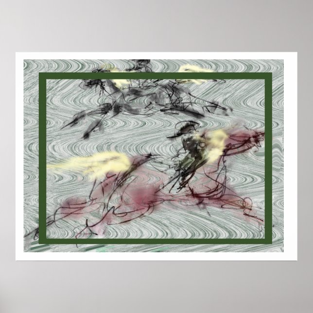 a _Japanese horse samurai art equestrian sumi Poster (Vorne)