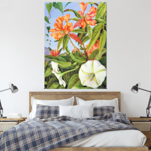 A Javan Rhododendrum und Ipomoea Leinwanddruck
