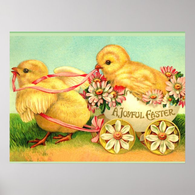 A Joyous Easter, popular vintage illustration, Poster (Vorne)