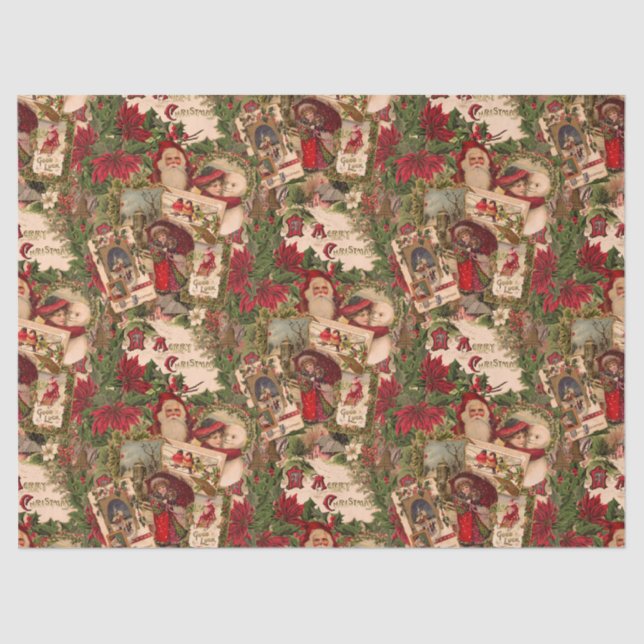 A Jumble of Victorian Holiday Postcards Seidenpapier (Vorderseite)