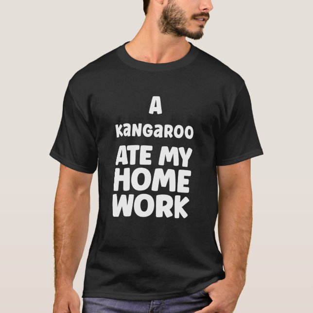 A Kangaroo Ate Meine Hausaufgaben Spaß Sarcasm Pup T-Shirt (Vorderseite)