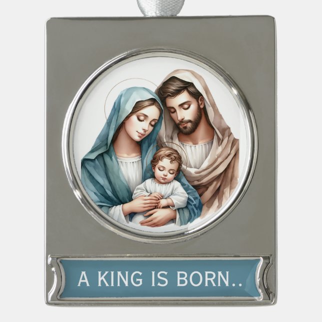 A King Is Born  Banner-Ornament Silber (Vorderseite)