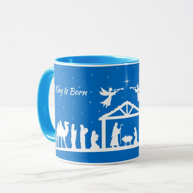 A King Is Born - Nativity Scene Mug  Tasse (Vorderseite Links)