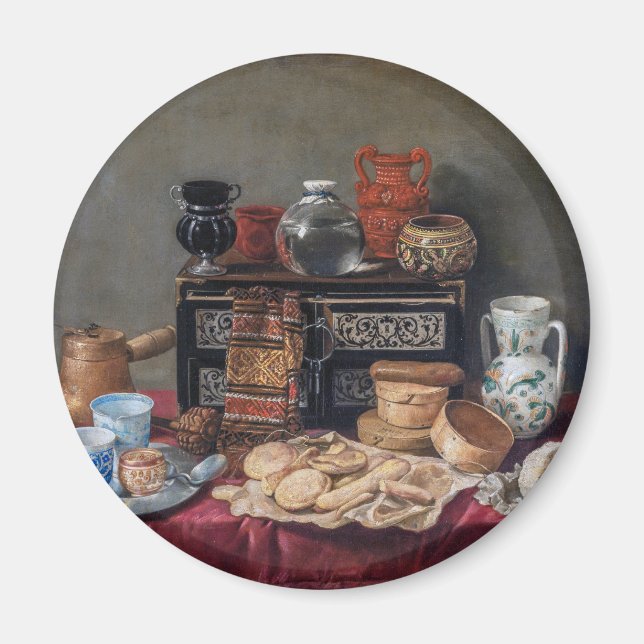 A Kitchen Tableau: Bowl, Cup & Brot Stillleben Magnet (Vorne)