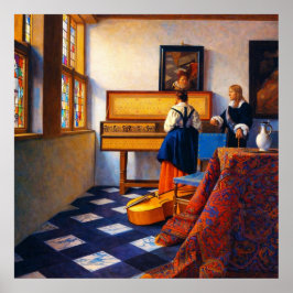 A Lady at the Virginals with a Gentleman Poster