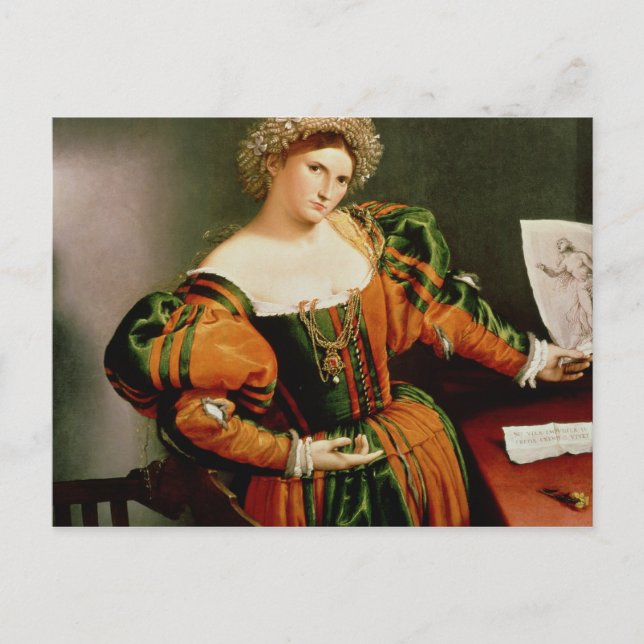A Lady mit einem Zeichn von Lucretia, c.1530-33 Postkarte (Vorderseite)
