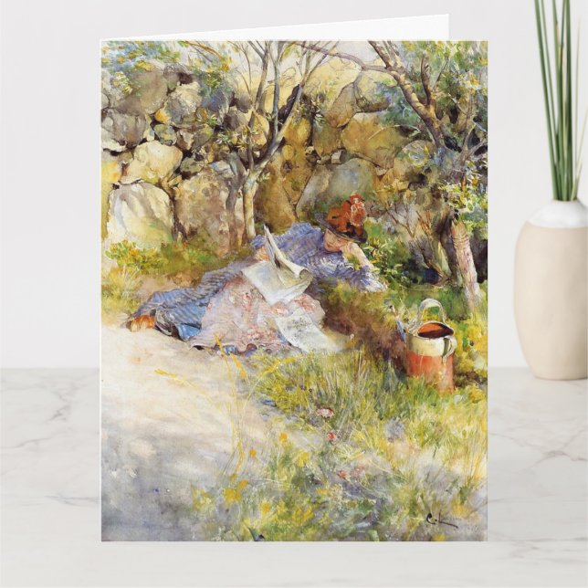 A Lady Reading a Newspapier Karte (Vorderseite)