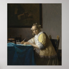 A Lady Writing - Johannes Vermeer Fine Art Poster