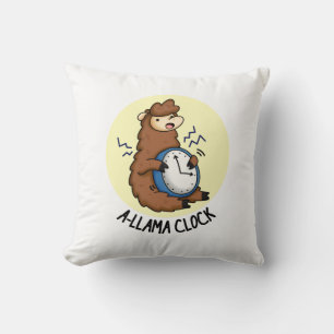 A-Lama Clock Funny Llama Pun Kissen