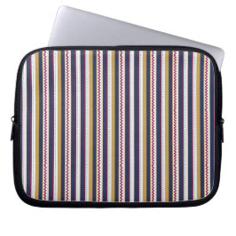 A laptop sleeve with colorful vertical stripes 