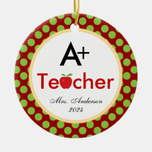 A+ Lehrer mit Weihnachten im Apple Keramikornament
