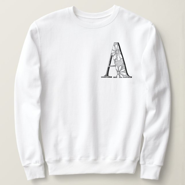 'A' Letter Initial Monogram Sweatshirt (Design vorne)