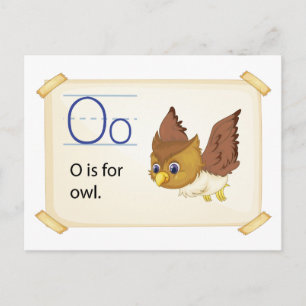 A letter O for owl Postkarte
