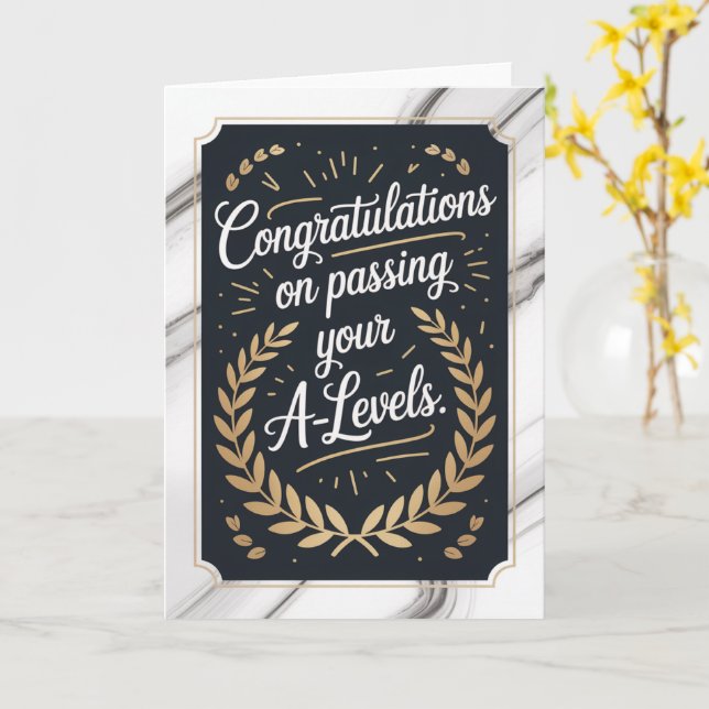 A Level Exam Congratulation Graduation  Karte (Gelbe Blume)