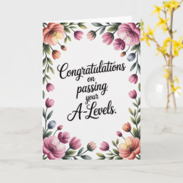 A Level Exam Floral Congratulation Graduation Karte