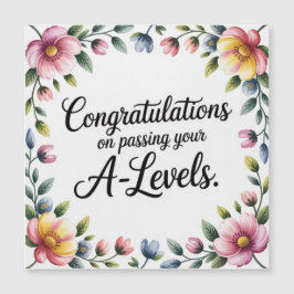 A Level Exam Floral Congratulation Magnetic Card Magnetkarte
