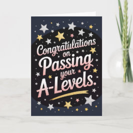 A Level Exam radiant star Congratulation cards Karte