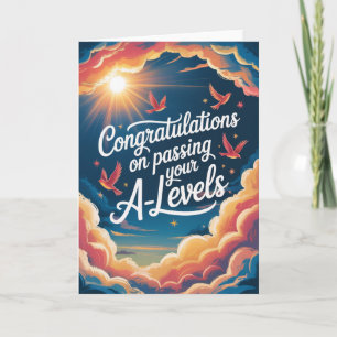 A-Level-Prüfung Himmel Sonnenschein Gratulationska Karte