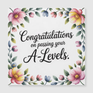 A-Level-Prüfungs-Blumen-Gratulations-Magnetkarte Magnetkarte