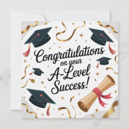 A-Level success Flat Graduation Greeting Card Karte