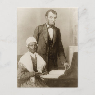 A. Lincoln zeigt Sojourner Truth die Bibel Postkarte