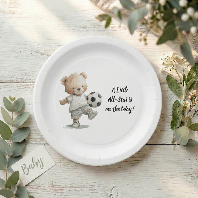 A Little All-Star Baby Shower  Pappteller (A little ALL star paper plate)