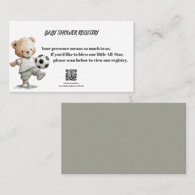 A Little All-Star Baby Shower Registry Card Begleitkarte (Vorne/Hinten)